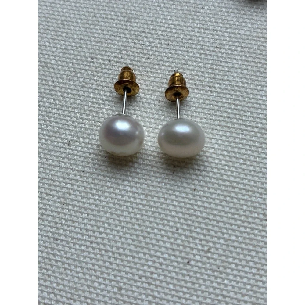 Y2K Gold Tone Earrings Lot Faux Pearl Pink Crystal Hoops Coquette 5 Pairs VTG